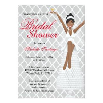 Chic White Modern Bridal Shower Invite Front View