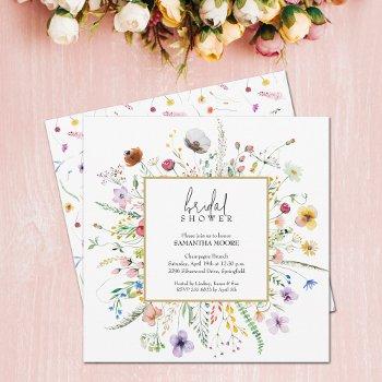 chic wildflower bridal shower invitation