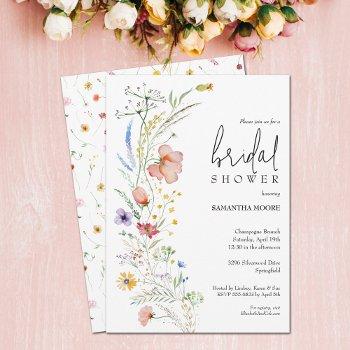 chic wildflower bridal shower invitation