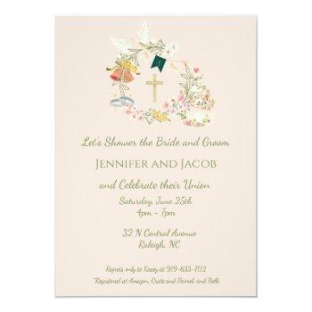 Christian Wedding Shower Invitation, Engagement Invitation Front View