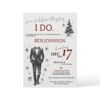 christmas grooms shower invitation