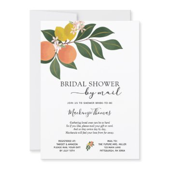 citrus bridal shower by mail invitation