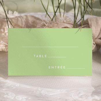 citrus minimalist green entree choice flat place card