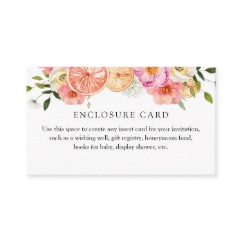 citrus pink flowers custom enclosure card