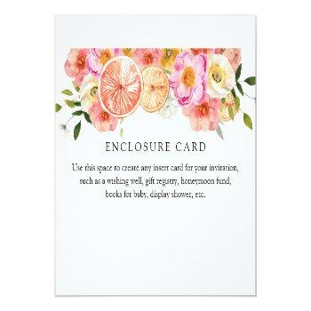 Citrus Pink Flowers Custom Enclosure Card Front View
