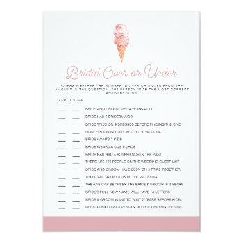 Clara Retro Blush Over Under Bridal Shower Game Invitation Front View