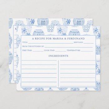 classic blue and white ginger jar recipe card