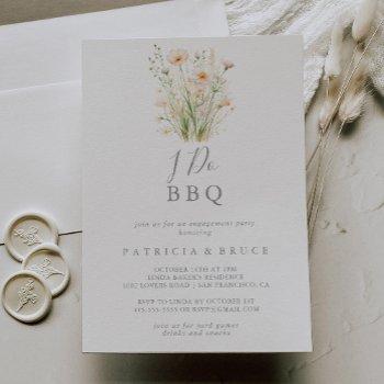 classic blush wildflower i do bbq engagement party invitation