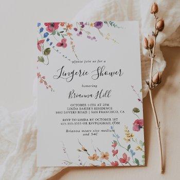 classic colorful wild bridal lingerie shower invitation