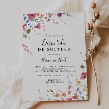 classic colorful wild floral spanish bridal shower invitation
