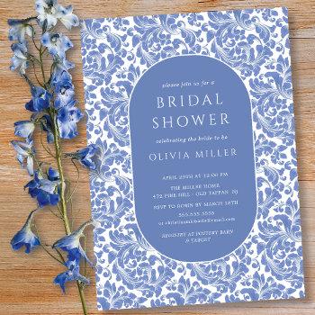 classic damask floral bridal shower invitation