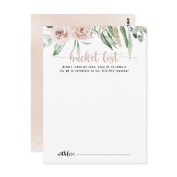 classic dusty pink rose wedding bucket list cards