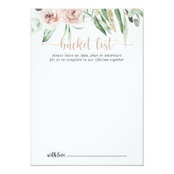 Classic Dusty Pink Rose Wedding Bucket List Cards Front View