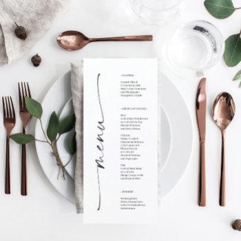 classic elegance double sided wedding menu