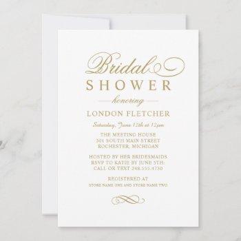 classic elegant antique gold wedding bridal shower invitation