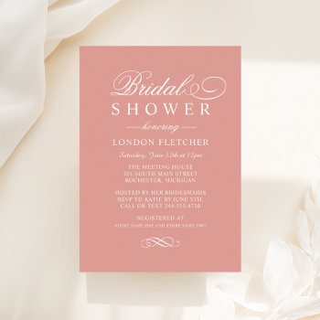 classic elegant rose gold wedding bridal shower invitation