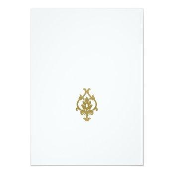 Classic Gold Damask Floral Pattern Accommodation Enclosure Card Front View