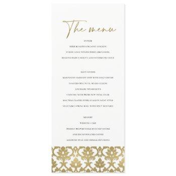classic gold damask floral pattern menu