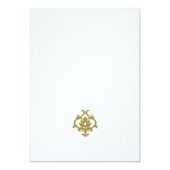Classic Gold Damask Floral Pattern Menu Front View