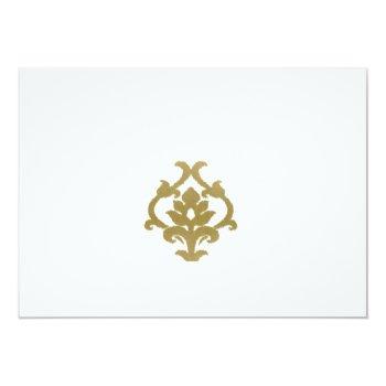 Classic Gold Damask Floral Pattern Wedding Invitation Front View
