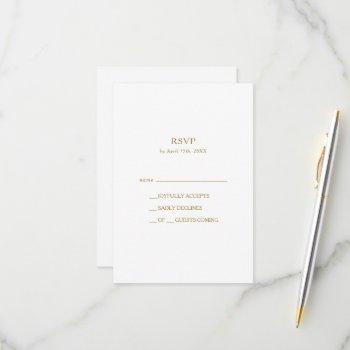 classic minimalist gold rsvp card