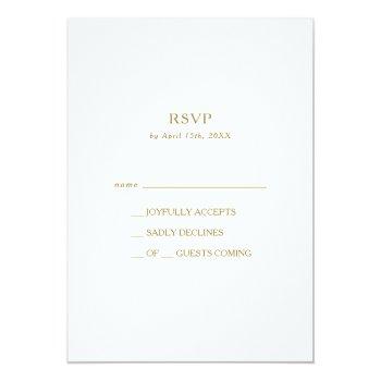 Classic Minimalist Gold Rsvp Card Front View