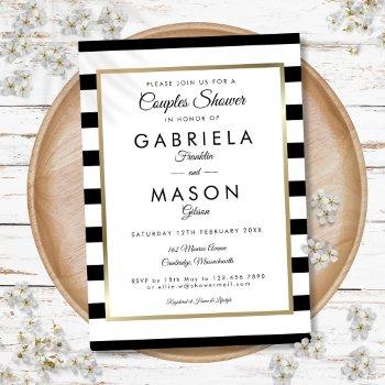 classic stripe wedding couples shower invitation