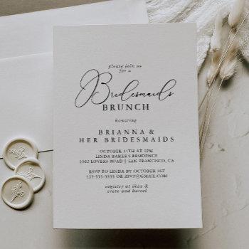 Classy Chic Minimalist Bridesmaids Brunch Shower Invitation Front View