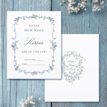 classy french blue 'guess how many' bridal game