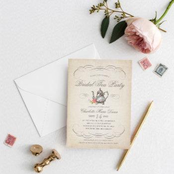 classy vintage bridal tea party | bridal shower invitation