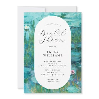 claude monet water lilies bridal shower invitation