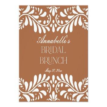 Clay Talavera Tile Spanish Fiesta Bridal Brunch Square Paper Coaster Front View