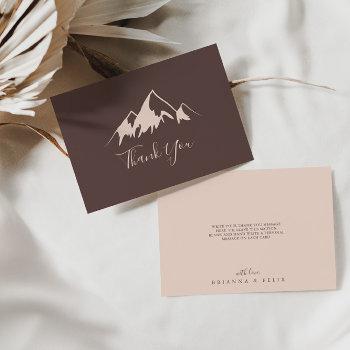 clear mountain country flat wedding thank you card