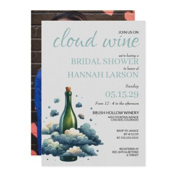 cloud wine bridal shower invitation
