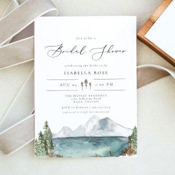 clover- mountain lake boho rustic bridal shower invitation