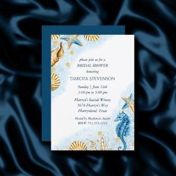 coastal chic | modern coral reef bridal shower invitation