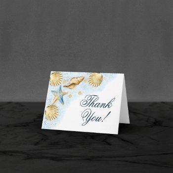 coastal chic | modern coral reef party thank you card
