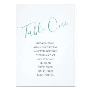 Coastal Colors Wedding Seating Chart, Table Plan Invitation Front View
