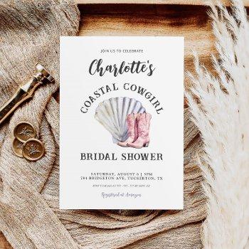 coastal cowgirl elegant bridal shower invitation