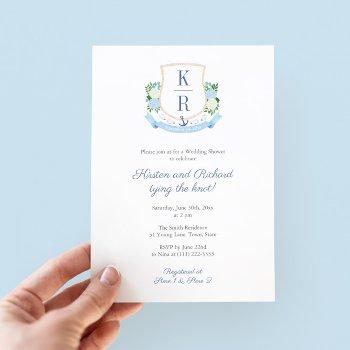 coastal tying the knot couples wedding shower invitation