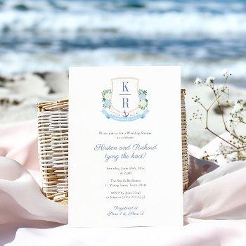 coastal tying the knot couples wedding shower invitation