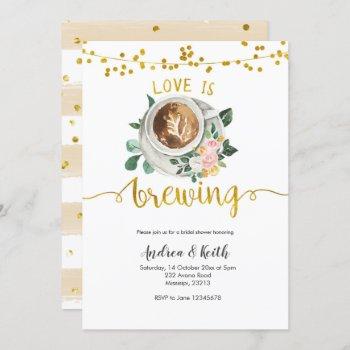 coffee love is brewing bridal shower invitation