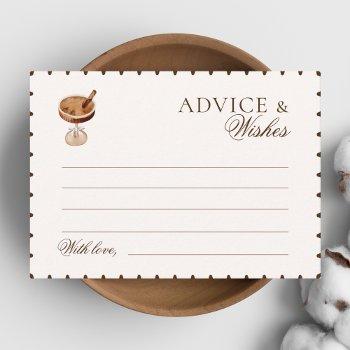 coffee theme bridal shower advice and wishes enclosure card