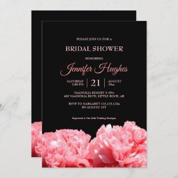 colorful and vibrant black & pink  bridal shower invitation