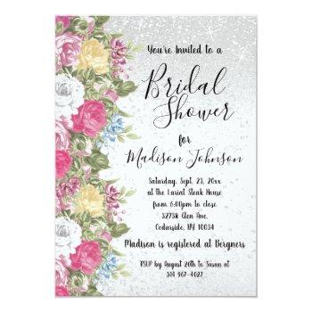 Colorful Floral Bridal Shower Invitation Front View