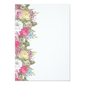 Colorful Flower Blooms Bridal Shower Invitation Front View