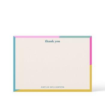 colorful geometric unique custom bridal shower thank you card
