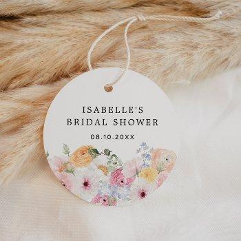colorful pastel floral bridal shower favor tags
