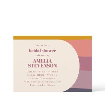 colorful purple geometric modern bridal shower invitation