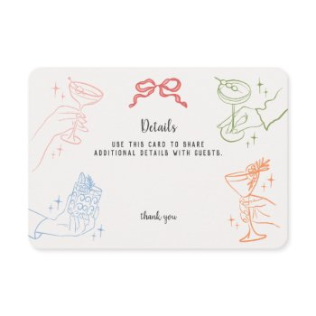 colorful retro cocktail party details insert